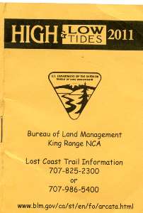 Tide Tables for the Lost Coast